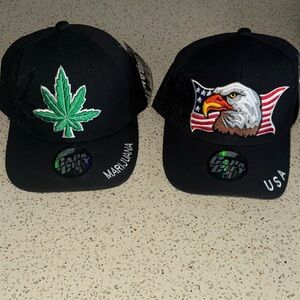 Black Embroidered Caps Set